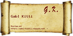 Gabl Kitti névjegykártya
